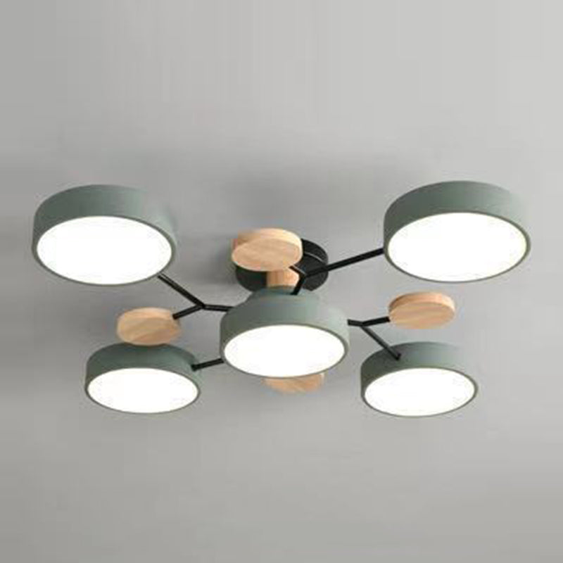 Macaron Molecular LED -plafondarmatuur Metaal Woonkamer Semi -spoeling Mount Light