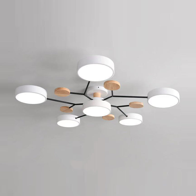 Macaron Molecular LED Ceiling Fixture Metal Living Room Semi Flush Mount Light