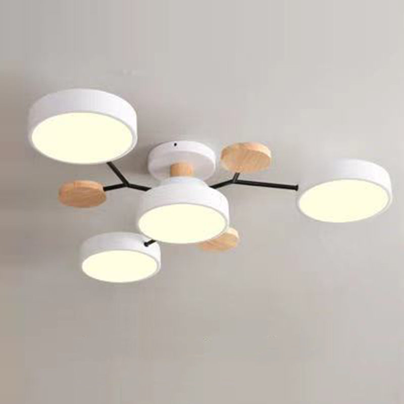 Macaron Molecular LED Ceiling Fixture Metal Living Room Semi Flush Mount Light