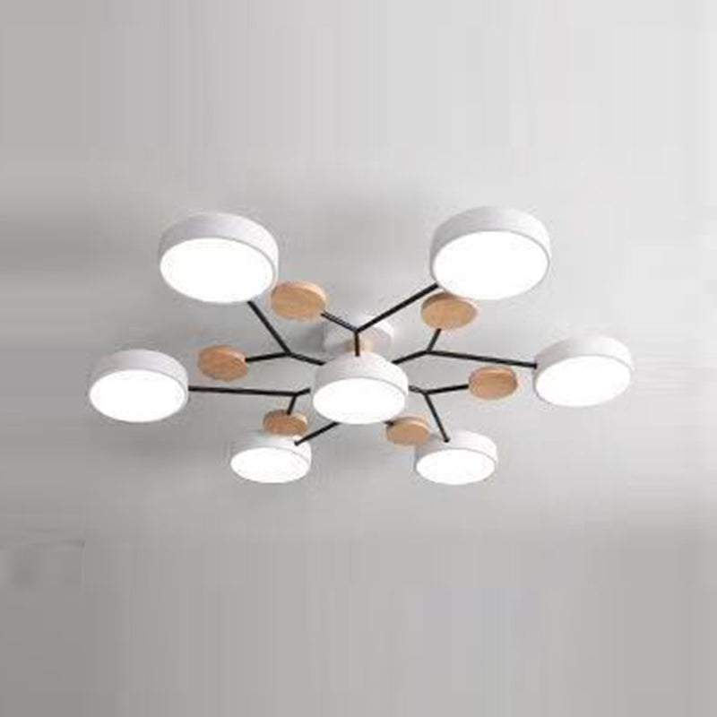 Macaron Molecular LED Ceiling Fixture Metal Living Room Semi Flush Mount Light