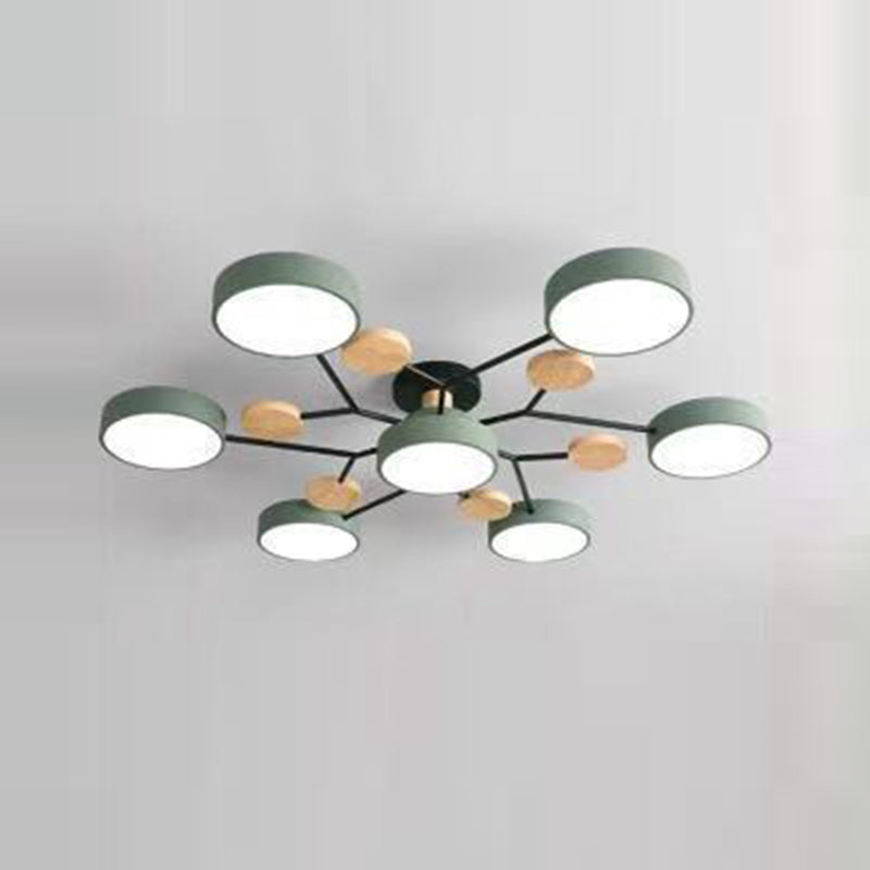 Macaron Molecular LED Ceiling Fixture Metal Living Room Semi Flush Mount Light