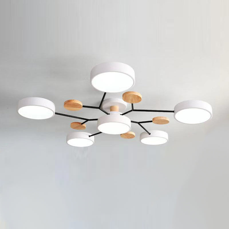 Macaron Molecular LED Ceiling Fixture Metal Living Room Semi Flush Mount Light