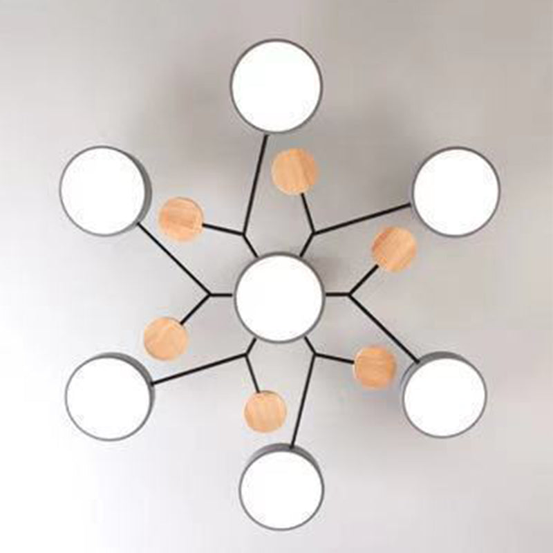 Macaron Molecular LED -plafondarmatuur Metaal Woonkamer Semi -spoeling Mount Light