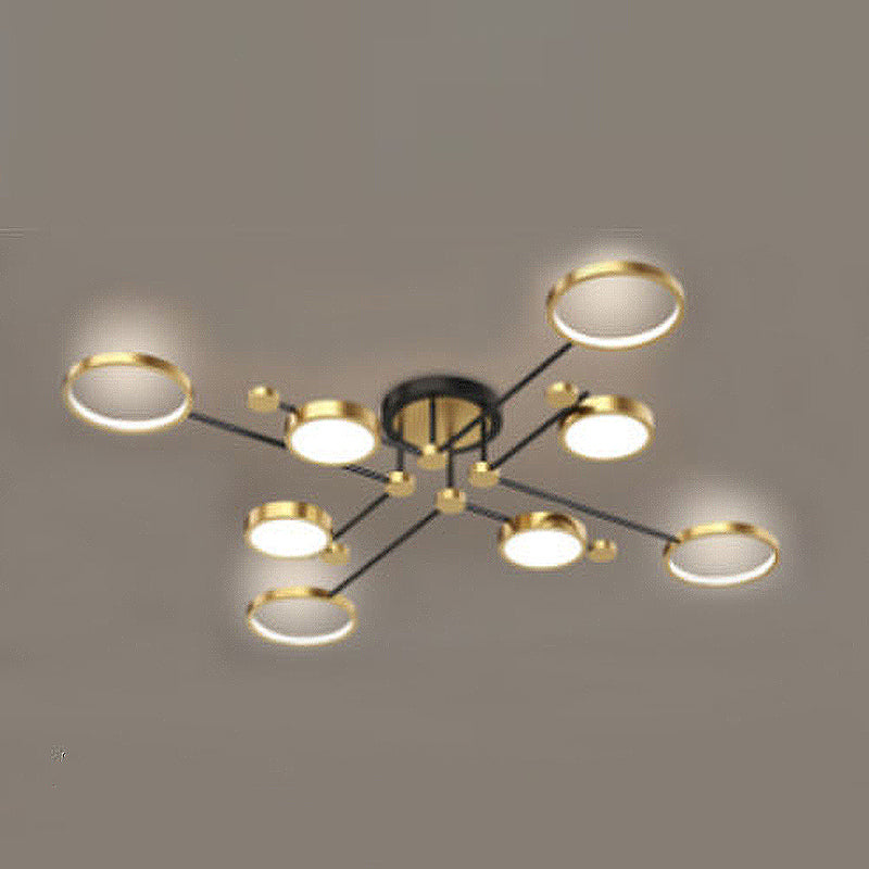 LED POSTERNO LIGHT LIGHT ANILLO NEGRO Y GOLDO SEMI FLUSH LIGHTIVE PARA SALA