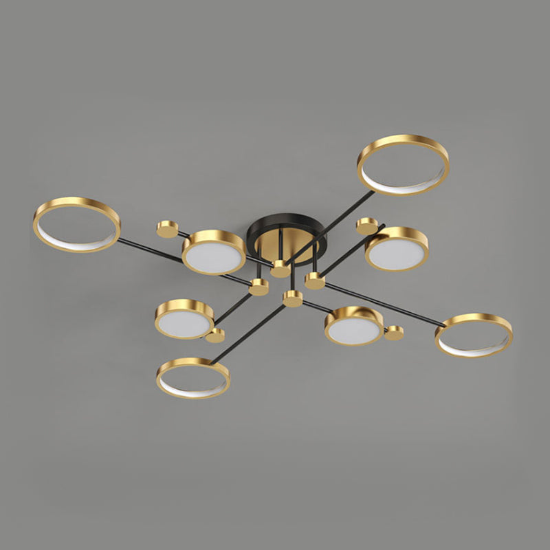 LED POSTERNO LIGHT LIGHT ANILLO NEGRO Y GOLDO SEMI FLUSH LIGHTIVE PARA SALA