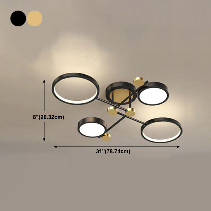 LED POSTERNO LIGHT LIGHT ANILLO NEGRO Y GOLDO SEMI FLUSH LIGHTIVE PARA SALA