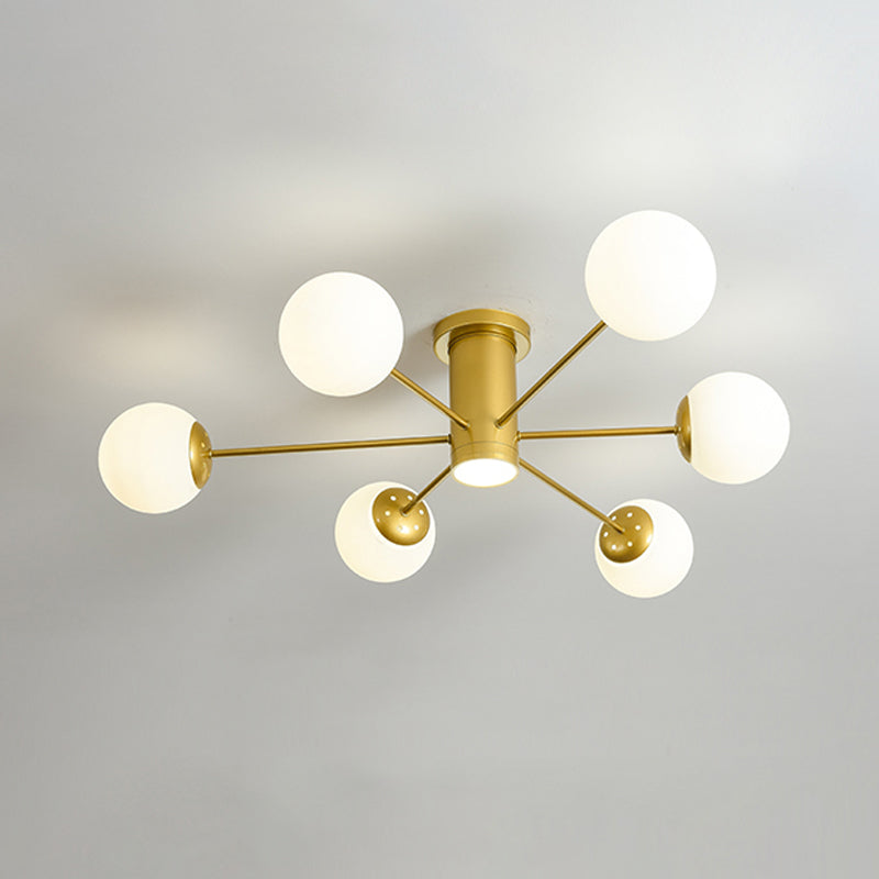 Noordse plafondlicht handgeblazen glazen kogelvormige semi-spoelbevestiging Spotlight