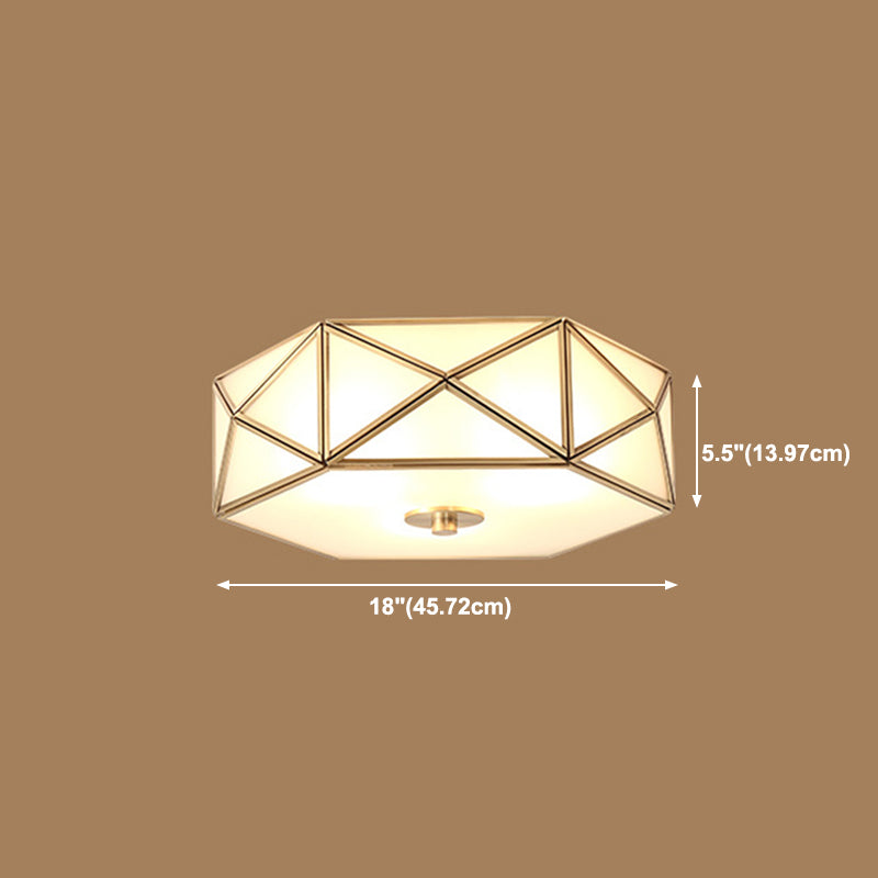 Multi Light Ceiling Lamp Colonial Style Glass Ceiling Lighting for Dining Room