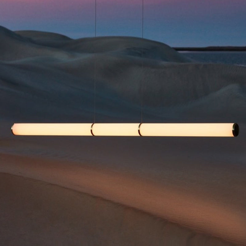 Lámpara lineal de lámparas de luz de cobre de cobre moderna con tono acrílico