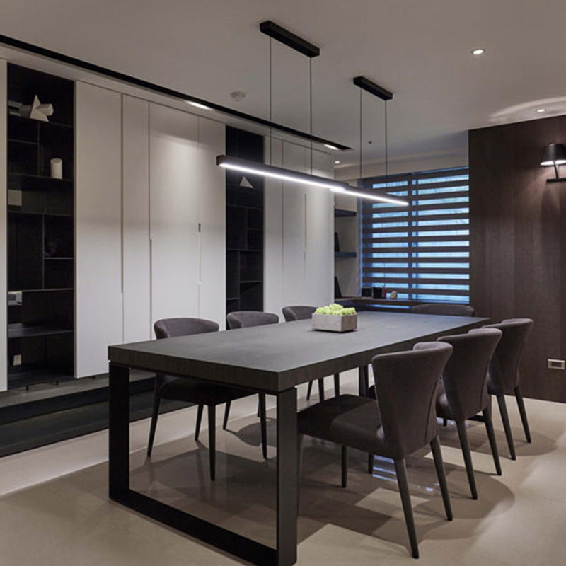 Luces de isla lineal de estilo simple lámparas colgantes de led de restaurante de 1 luces con sombra acrílica