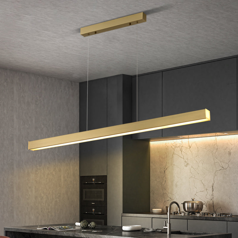 Lámparas lineales de lámparas de luz de cobre de estilo simple lámparas colgantes de restaurantes lineales de 1 luces