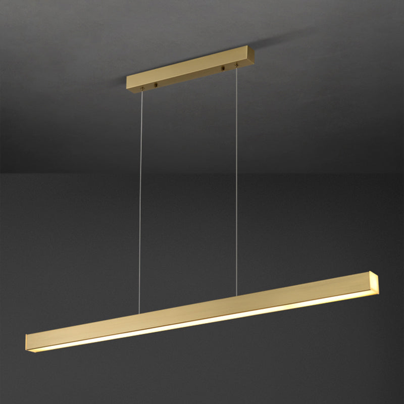 Lámparas lineales de lámparas de luz de cobre de estilo simple lámparas colgantes de restaurantes lineales de 1 luces