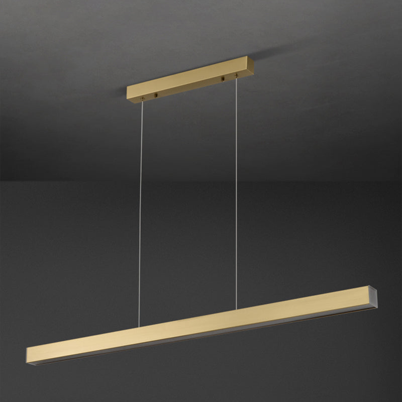 Lámparas lineales de lámparas de luz de cobre de estilo simple lámparas colgantes de restaurantes lineales de 1 luces