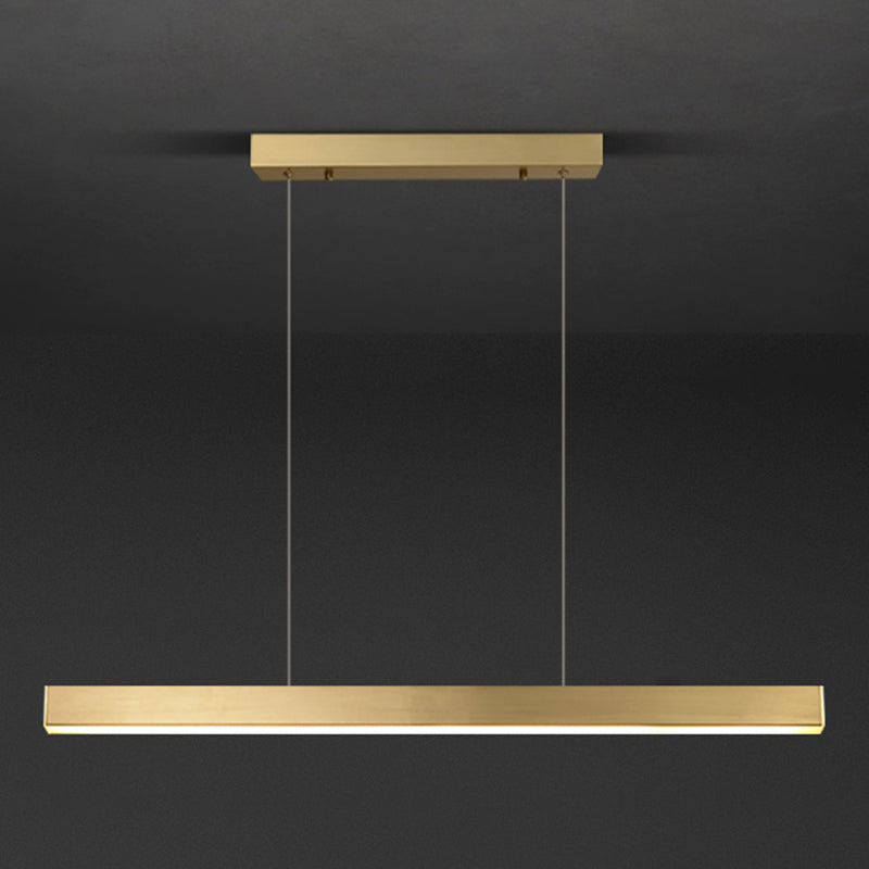 Lámparas lineales de lámparas de luz de cobre de estilo simple lámparas colgantes de restaurantes lineales de 1 luces