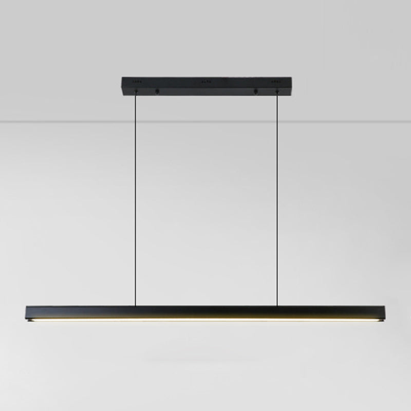 Modern Metal Island Lighting Fixtures Linear 1-Light Restaurant LED Suspension Lamp
