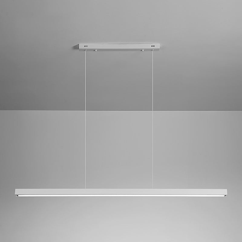 Modern Metal Island Lighting Fixtures Linear 1-Light Restaurant LED Suspension Lamp