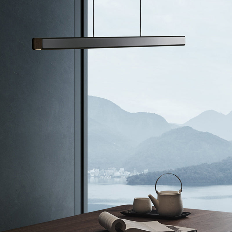 Lámpara de suspensión LED de restaurante LED de 1 luces lineales de 1 luces lineales Lámparas de iluminación de metal isla de metal