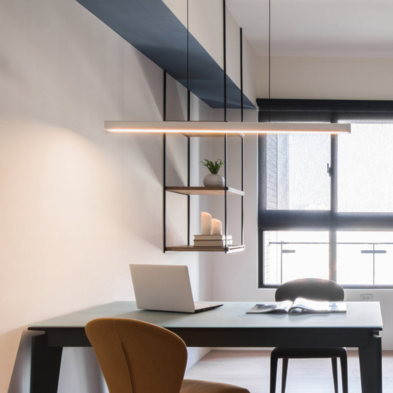 Lámpara de suspensión LED de restaurante LED de 1 luces lineales de 1 luces lineales Lámparas de iluminación de metal isla de metal