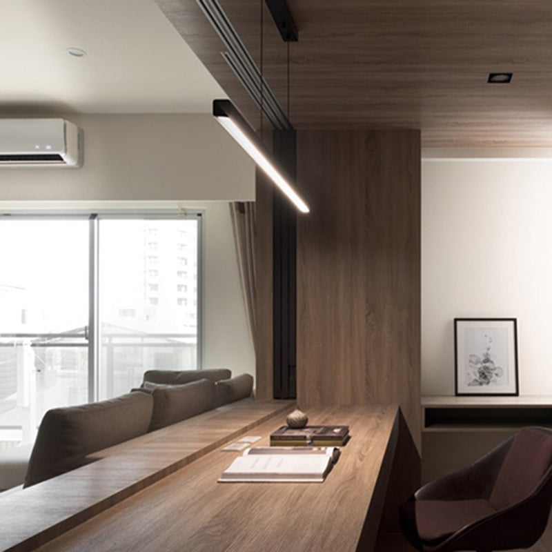 Lámpara de suspensión LED de restaurante LED de 1 luces lineales de 1 luces lineales Lámparas de iluminación de metal isla de metal