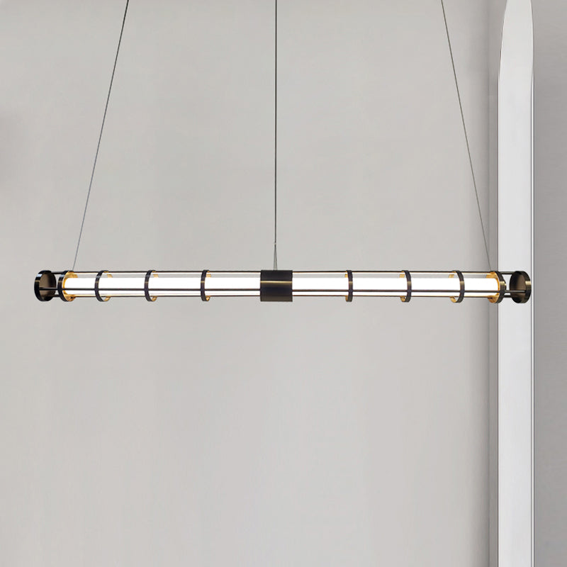 Modern Island Lighting Fixtures 1-Light Restaurant LED Suspension Lamp with Plastic Shade