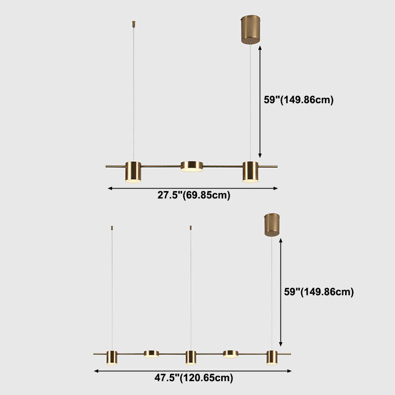 Lámparas modernas de restaurantes LED de restaurante múltiple de cilindro con sombra acrílica