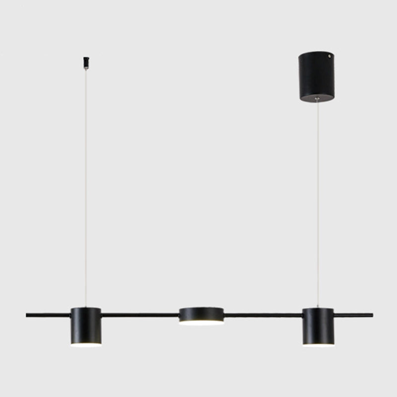 Modern Cylinder Track Light Multi-Head Restaurant LED Island Lamps with Acrylic Shade