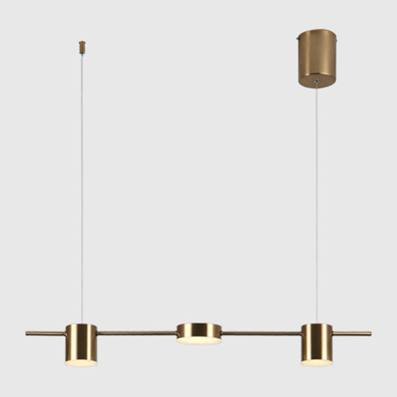 Modern Cylinder Track Light Multi-Head Restaurant LED Island Lamps with Acrylic Shade