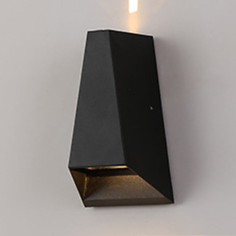 Luz de pared geométrica moderna aluminio 2 luces lavadora de pared para al aire libre
