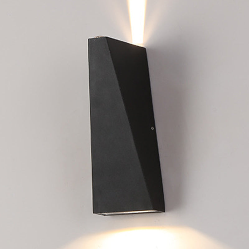 Luz de pared geométrica moderna aluminio 2 luces lavadora de pared para al aire libre