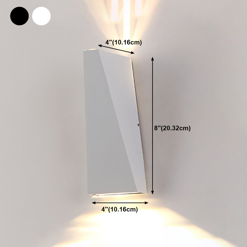 Luz de pared geométrica moderna aluminio 2 luces lavadora de pared para al aire libre