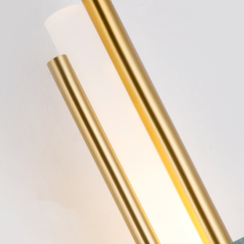 Luz de pared de metal moderna LED geométrica LED apliques con mármol para dormitorio