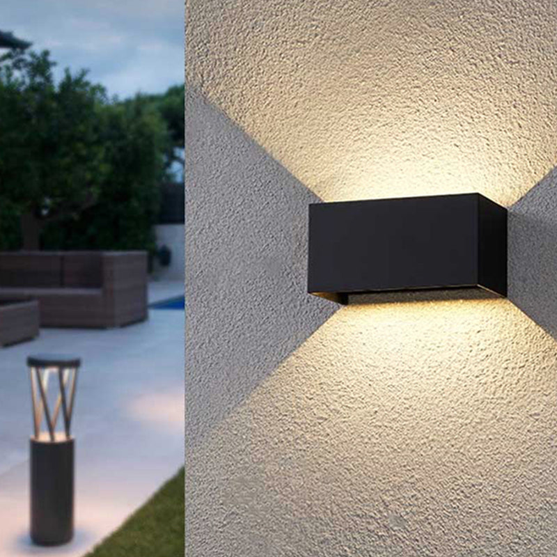 2 luces Ideas de iluminación de pared de metal de estilo de pared geométrico.