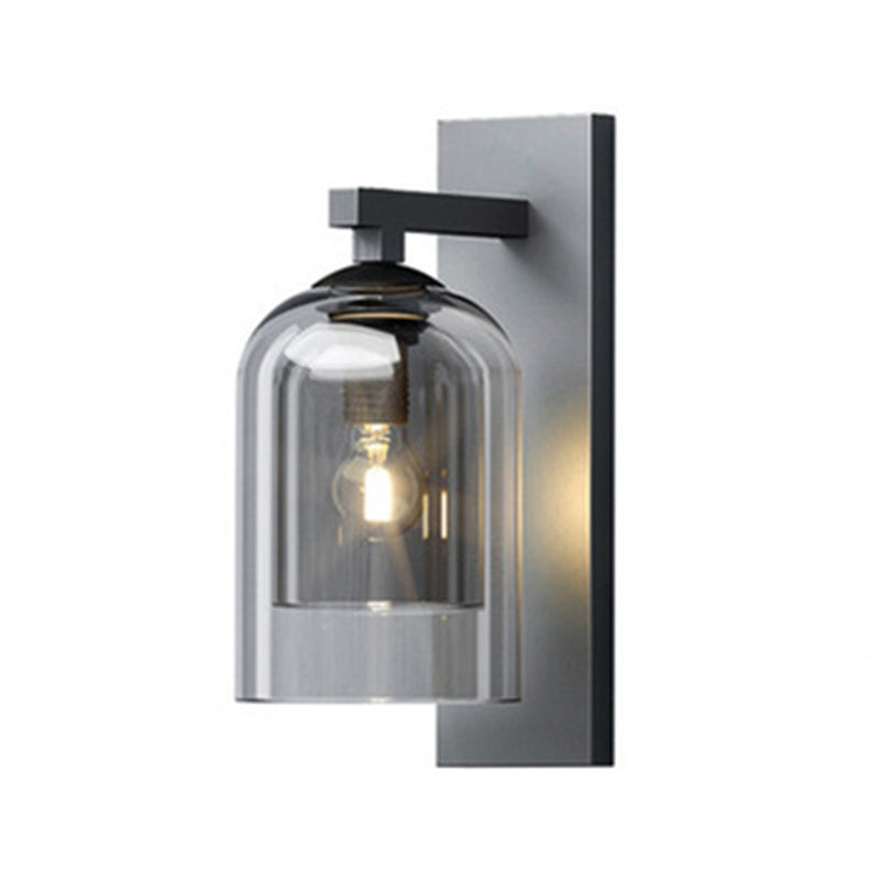 Modern Style Cylinder Shape Wall Sconce Glass Sconce Lighting for Bedroom