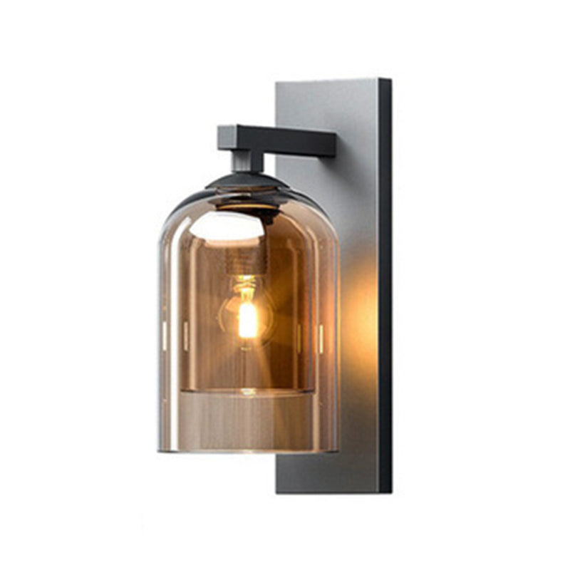 Modern Style Cylinder Shape Wall Sconce Glass Sconce Lighting for Bedroom