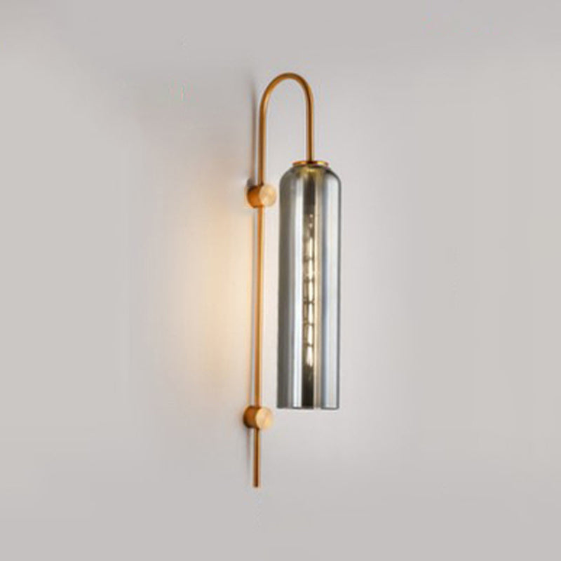 Modern Style Cylinder Shape Wall Sconce Glass Sconce Lighting for Bedroom