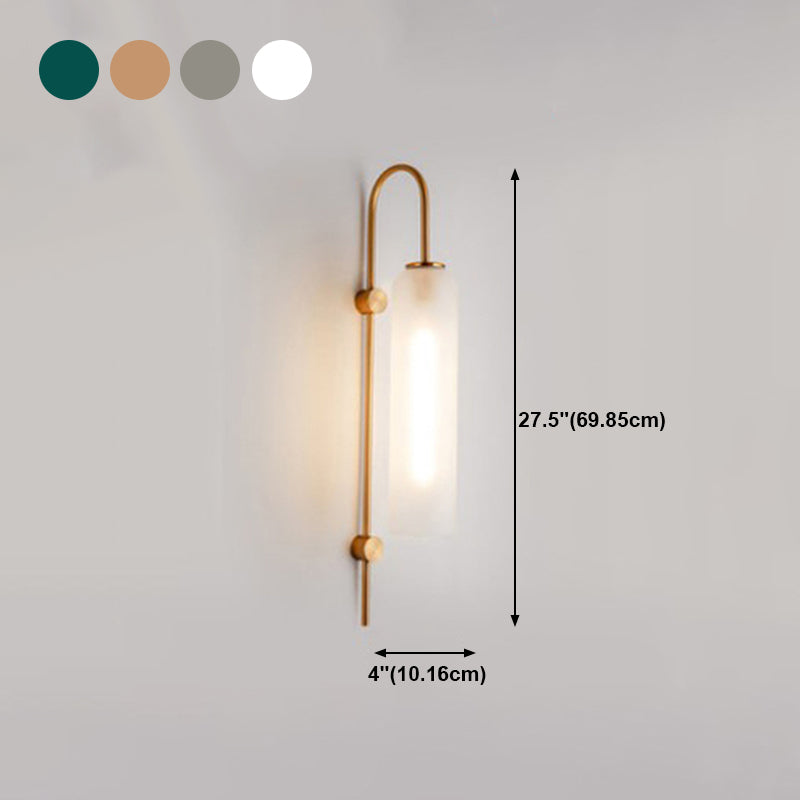 Modern Style Cylinder Shape Wall Sconce Glass Sconce Lighting for Bedroom