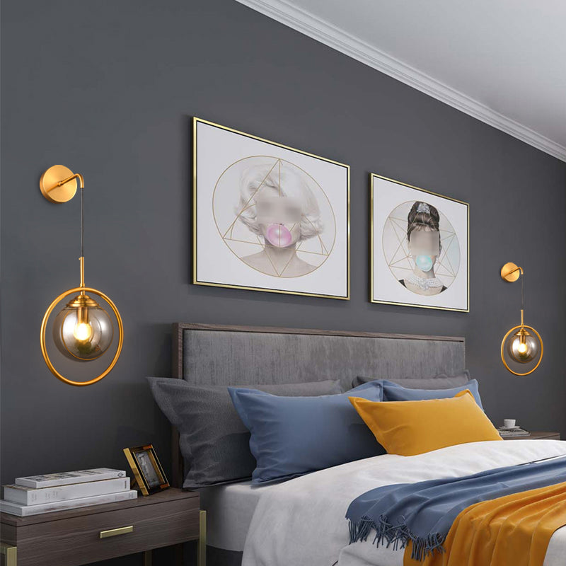 Luz de pared de vidrio de estilo moderno Diseño de luz creativa de luz creativa para dormitorio