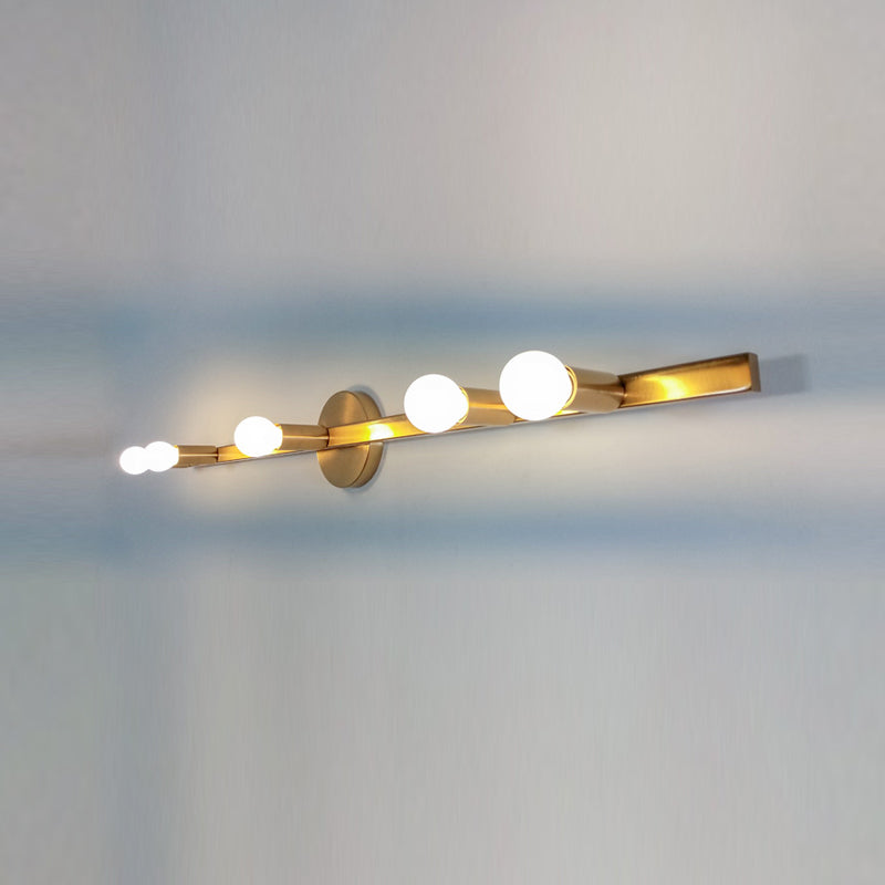 Linear Wall Light Fixture Modern Style Metal Wall Mount Lighting for Bathroom