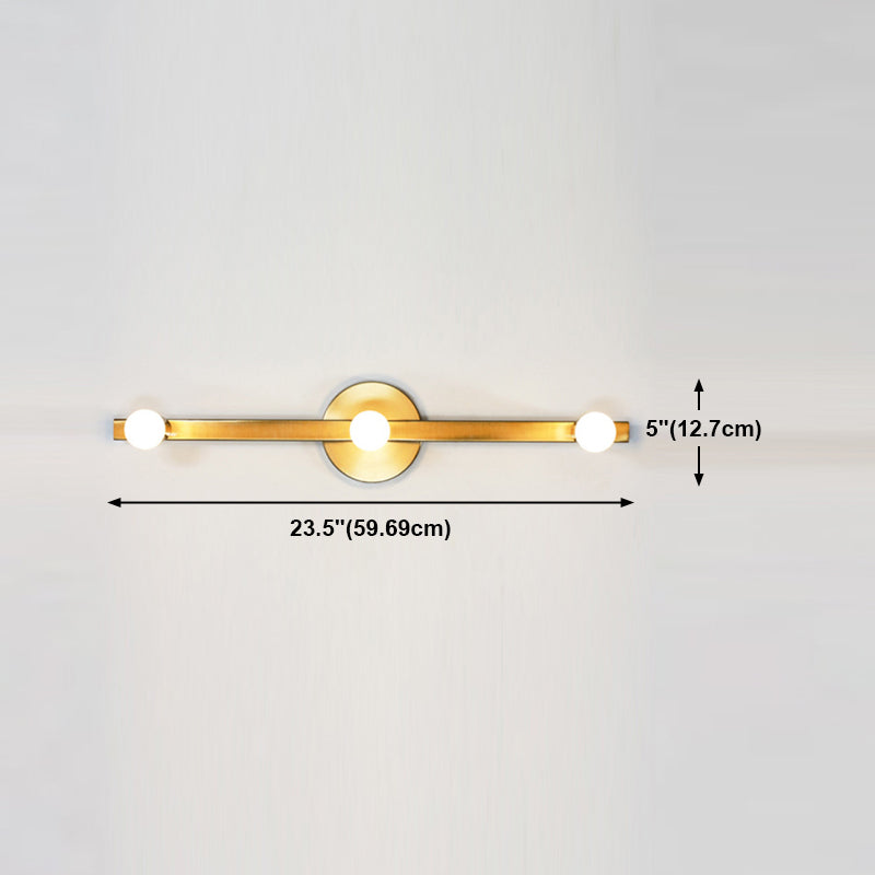 Linear Wall Light Fixture Modern Style Metal Wall Mount Lighting for Bathroom