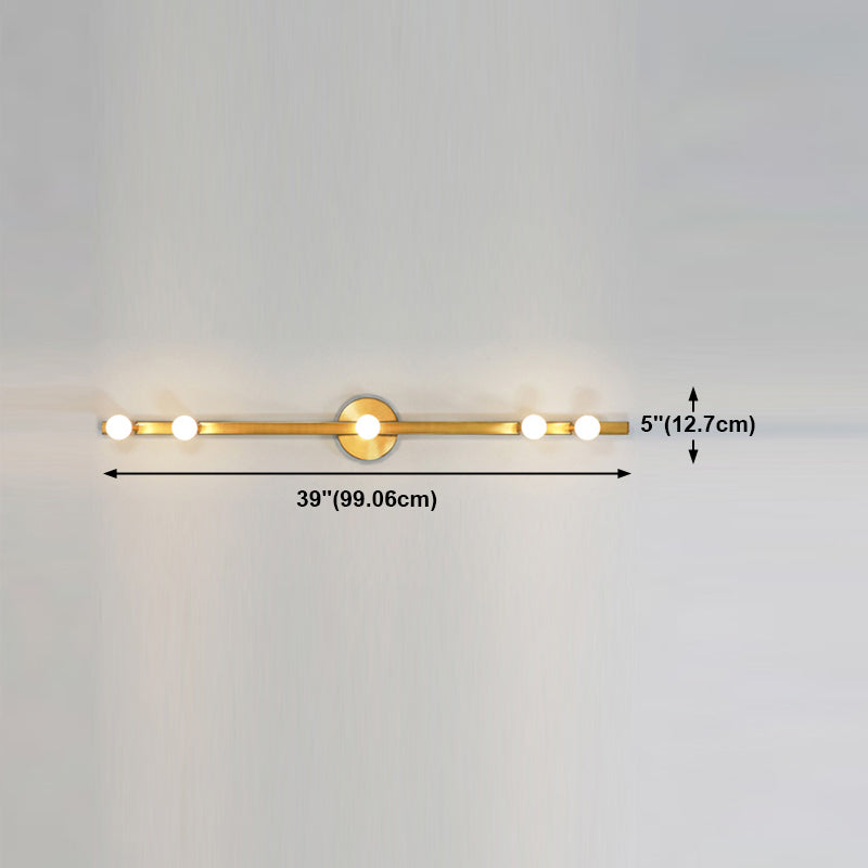 Linear Wall Light Fixture Modern Style Metal Wall Mount Lighting for Bathroom