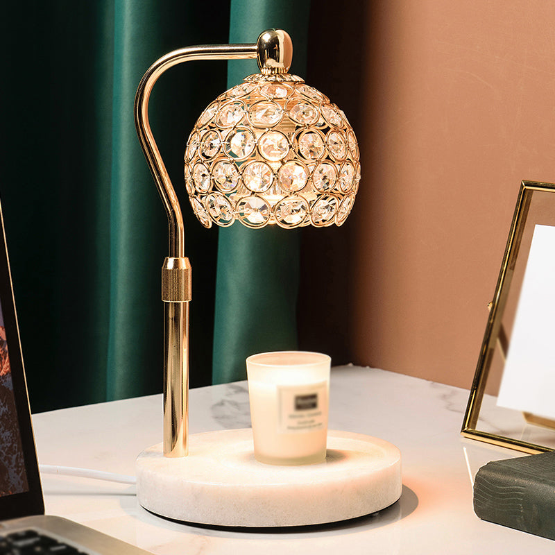 Nordic Glass Table Lamp Aromatherapy Melting Wax Desk Lamp without Candles for Bedroom