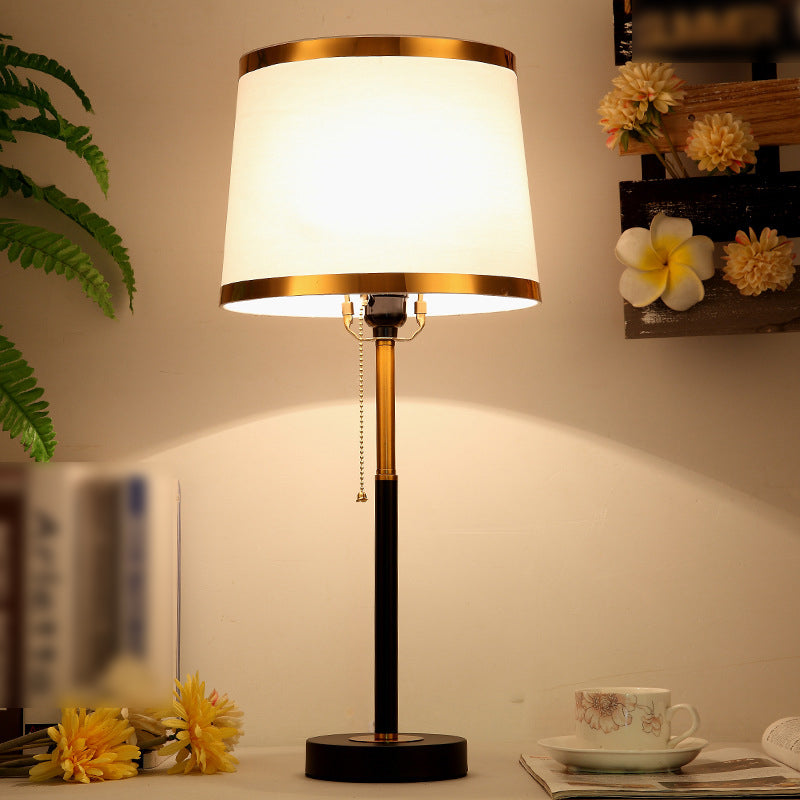 Nordic Metal Table Lamp 1 Light Desk Lamp with Natural Burlap for Bedroom