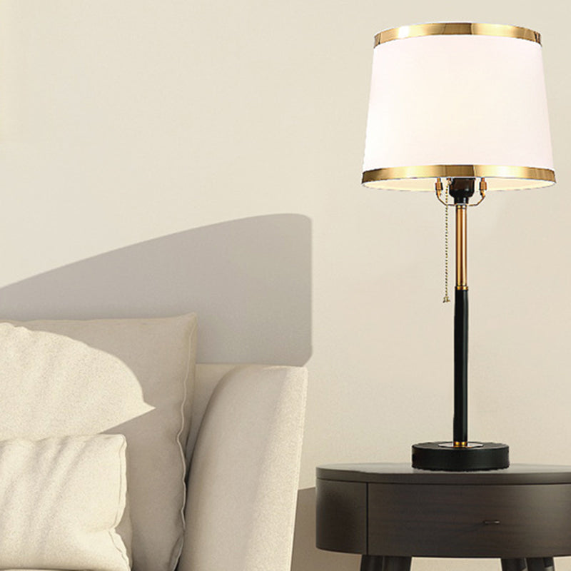 Nordic Metal Table Lamp 1 Light Desk Lamp with Natural Burlap for Bedroom