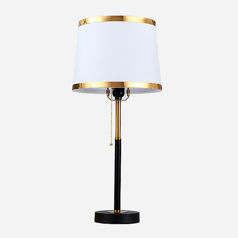 Nordic Metal Table Lamp 1 Light Desk Lamp with Natural Burlap for Bedroom