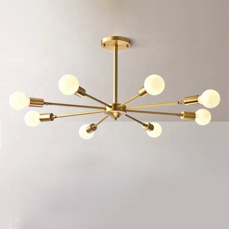 Postmodern Style Chandelier Light Metal Pendant Light in Gold for Living Room