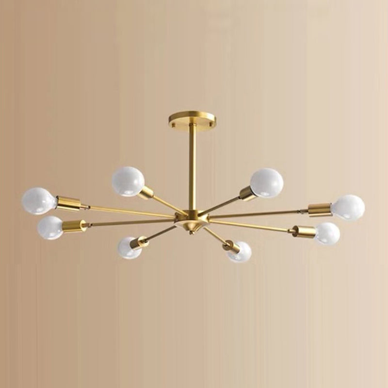 Postmodern Style Chandelier Light Metal Pendant Light in Gold for Living Room