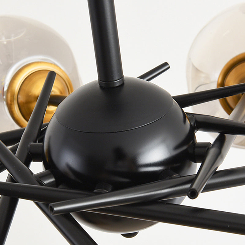 Modern Style Chandelier Light Fixture Globe Shape Glass Hanging Light for Living Room