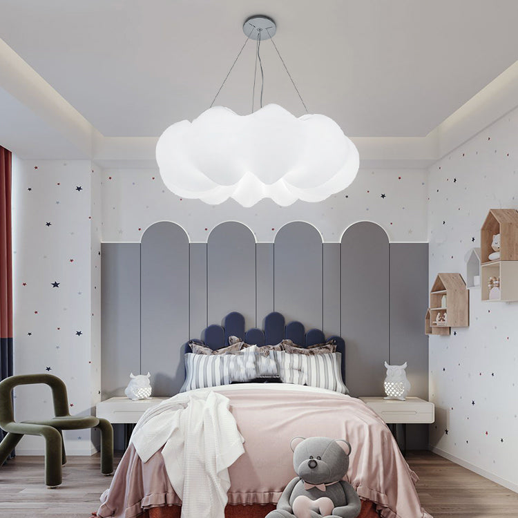 Minimalist Style Hanging Lamp Cloud Shape Plastic Chandelier Pendant Light