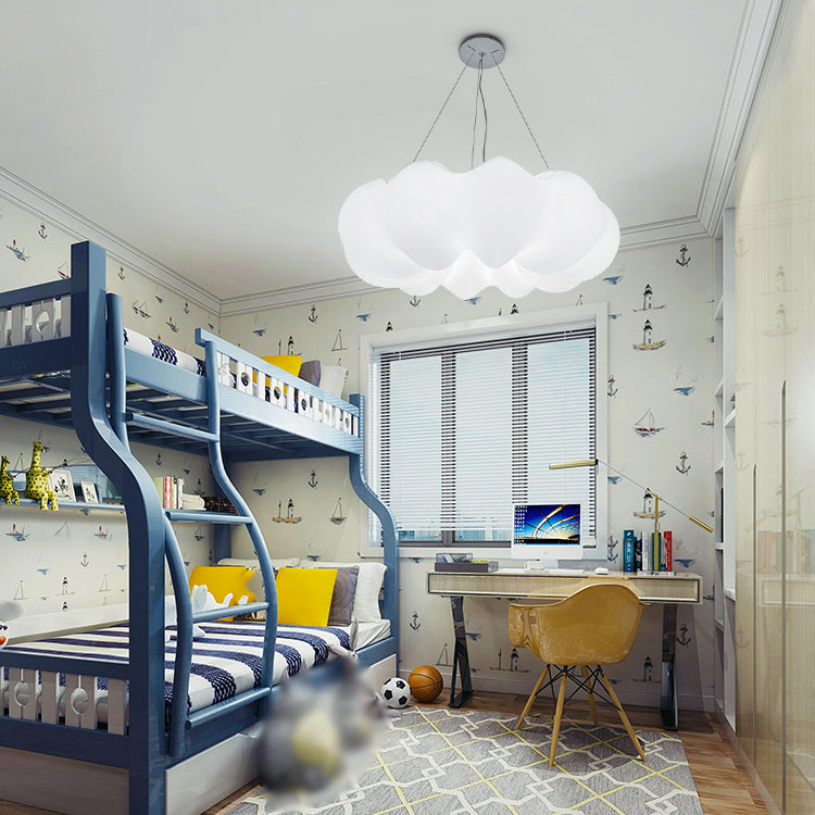 Minimalist Style Hanging Lamp Cloud Shape Plastic Chandelier Pendant Light