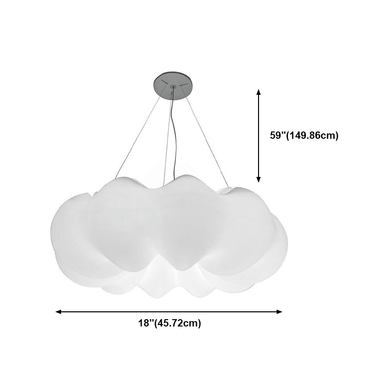 Minimalist Style Hanging Lamp Cloud Shape Plastic Chandelier Pendant Light